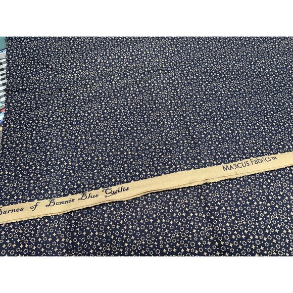 Marcus Fabrics Black & Cream Floral Cotton Fabric 1/2 Yard 44" Wide - Picture 2 of 7